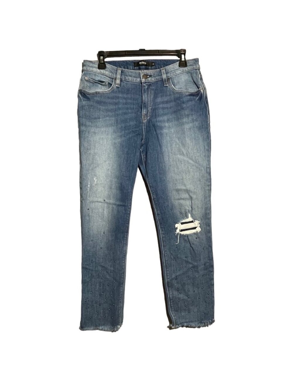 Hudson Jessi Boyfriend Jeans Women Size 26 Distressed Studded Frayed Metal Retro